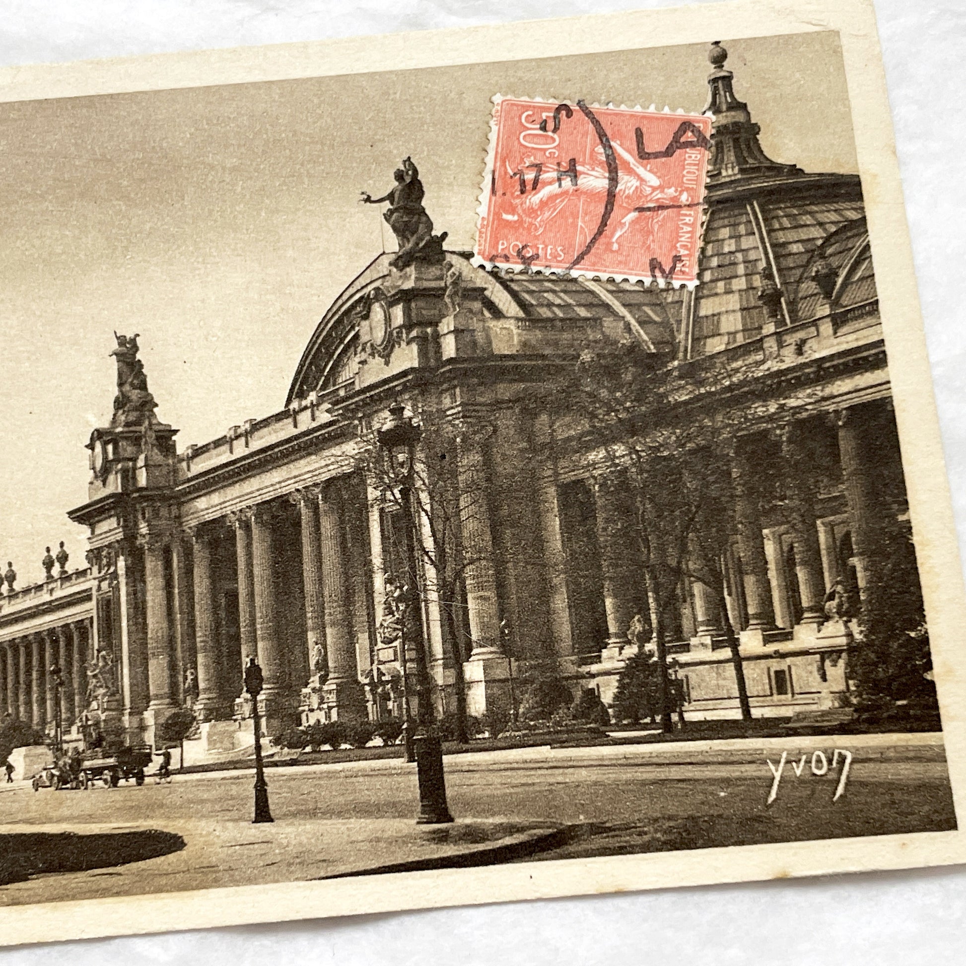 1930s - Vintage Grand Palais Paris Postcard - Historic French Architecture Photo - Sepia Tone Collectible Ephemera Cityscape View