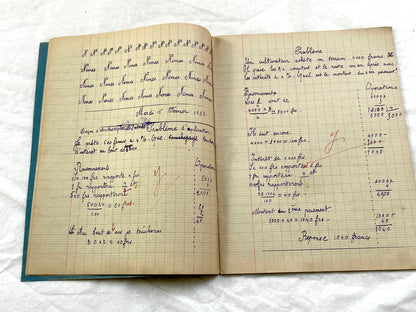 1920s - French School Notebook - Young Girl's Studies - Vintage French Education - Historical Classroom Ephemera from France