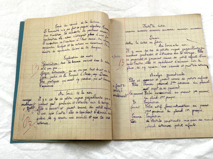 1920s - French School Notebook - Young Girl's Studies - Vintage French Education - Historical Classroom Ephemera from France