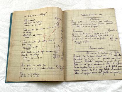 1920s - French School Notebook - Young Girl's Studies - Vintage French Education - Historical Classroom Ephemera from France