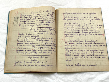 1920s - French School Notebook - Young Girl's Studies - Vintage French Education - Historical Classroom Ephemera from France