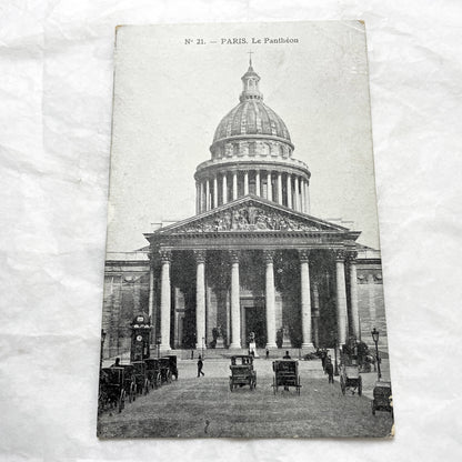 1910s - Historic Paris Pantheon Postcard - Vintage French Architecture Souvenir - Grand Monument View - Parisian Street Scene