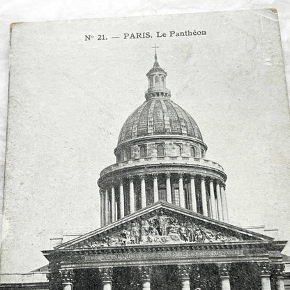 1910s - Historic Paris Pantheon Postcard - Vintage French Architecture Souvenir - Grand Monument View - Parisian Street Scene