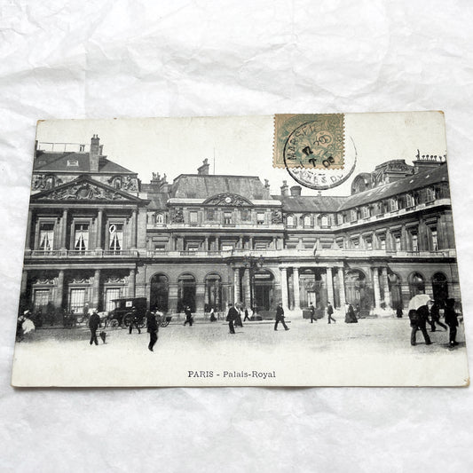 1900s - Vintage Paris Palais-Royal Postcard - Historic French Architecture - Early 20th Century Street Scene