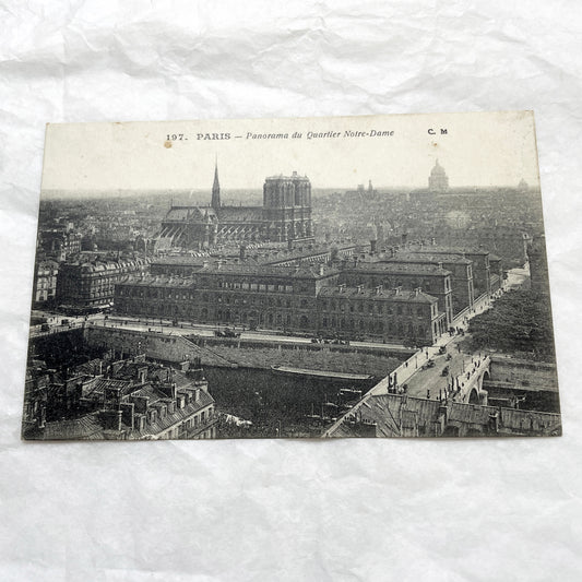 1900s - Paris Notre-Dame Panorama - Antique French Postcard - Vintage European Cityscape - Seine River View - Collectible Art