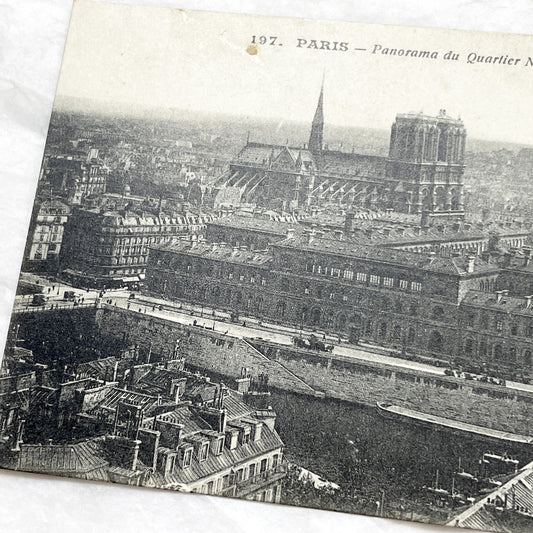 1900s - Paris Notre-Dame Panorama - Antique French Postcard - Vintage European Cityscape - Seine River View - Collectible Art