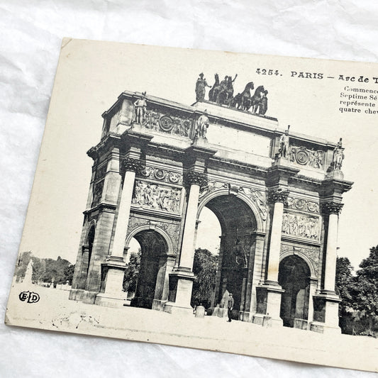 1900s - Vintage French Postcard - Paris Arc de Triomphe du Carrousel - Historical Roman Architecture Imitation - Old Paris