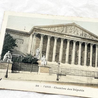 1900s - Paris Chambre Des Députés Postcard - Historic Palais Bourbon French Political Landmark - Vintage French Architecture Collectible