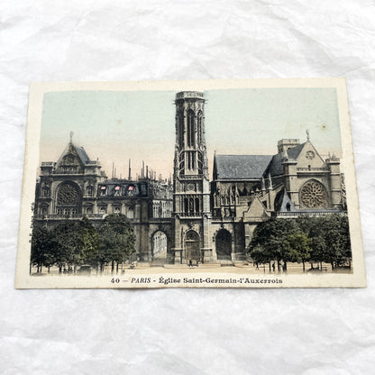 1900s - Vintage Paris Postcard - Église Saint-Germain-l'Auxerrois Historical Church - French Gothic Architecture Landmark View
