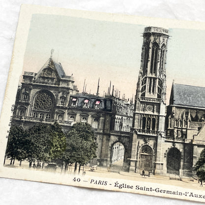 1900s - Vintage Paris Postcard - Église Saint-Germain-l'Auxerrois Historical Church - French Gothic Architecture Landmark View