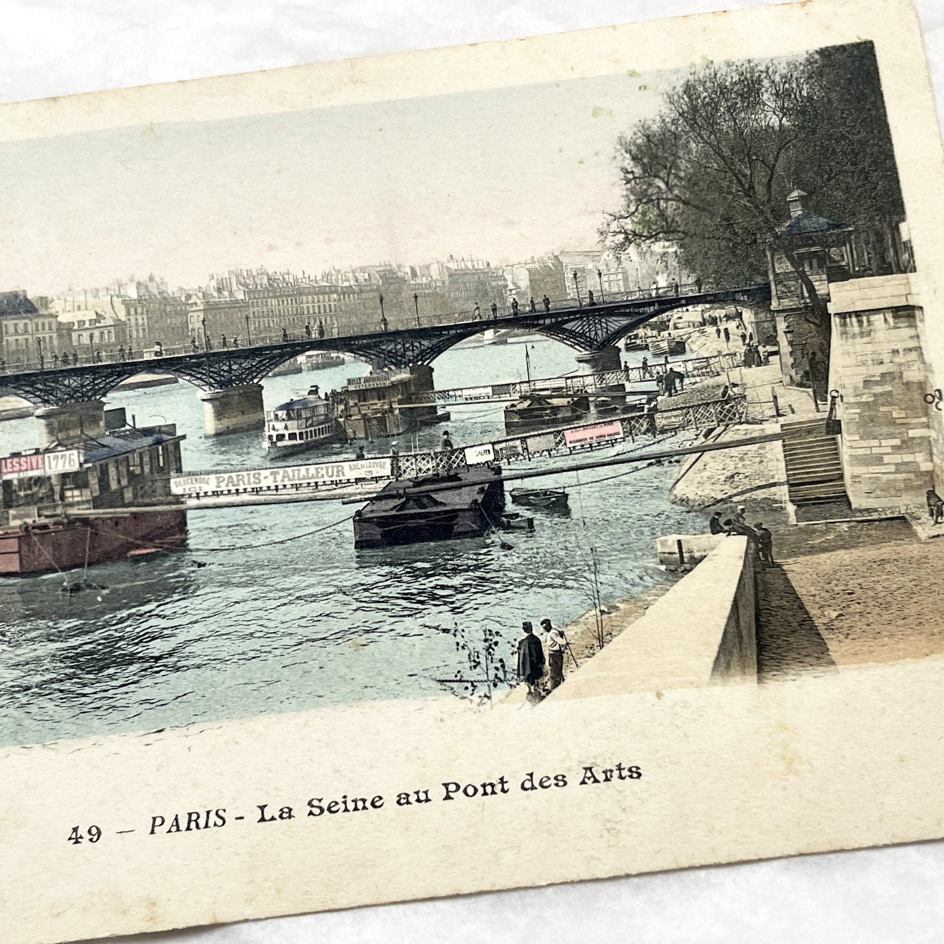 1900s - Vintage Parisian Postcard - La Seine Au Pont Des Arts - Historic French River Scene - Antique Paris City View - Collectible Ephemera