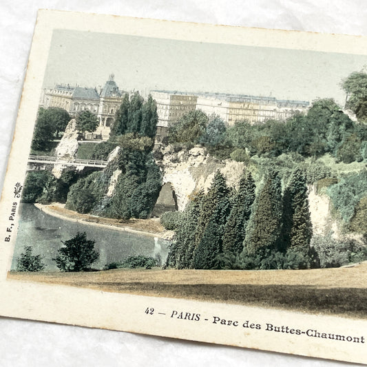 1900s - Vintage Parisian Postcard - Parc Des Buttes-Chaumont - Historic French Park Scenery - Collectible City View Souvenir