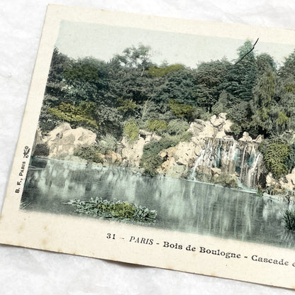 1900s - Vintage Paris Postcard - Bois de Boulogne - Scenic Cascade et Grotte Landscape View - Early 20th Century French Souvenir