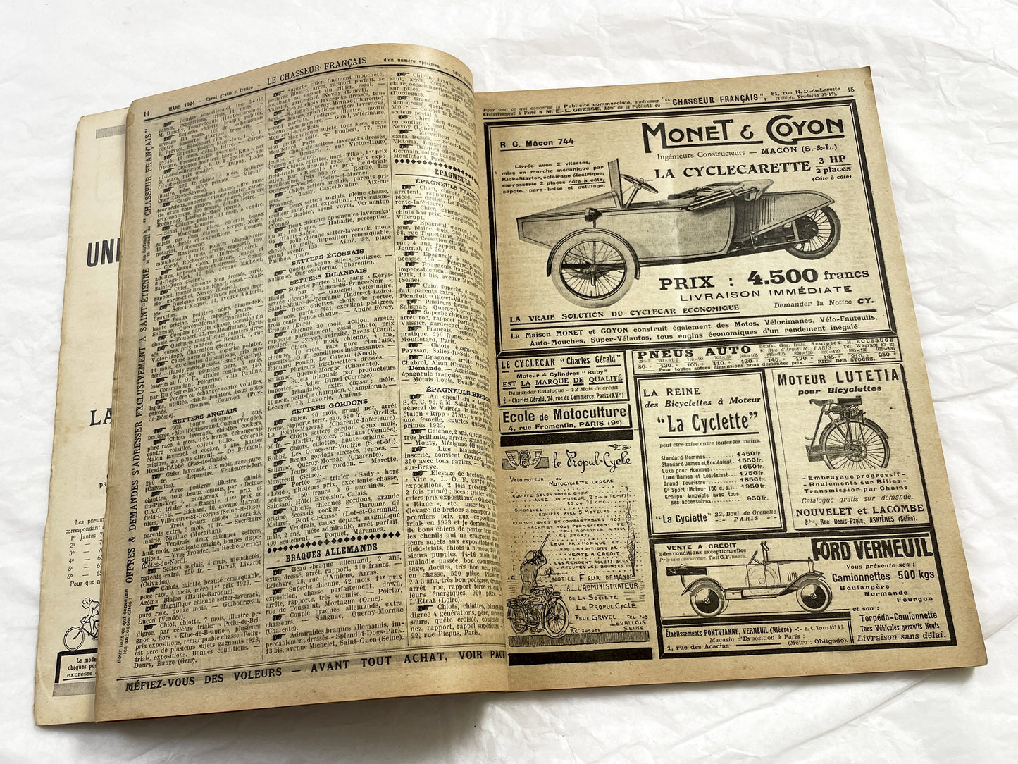 1920s – French Magazine - Le Chasseur Français - French vintage illustrated lifestyle & advertising publication