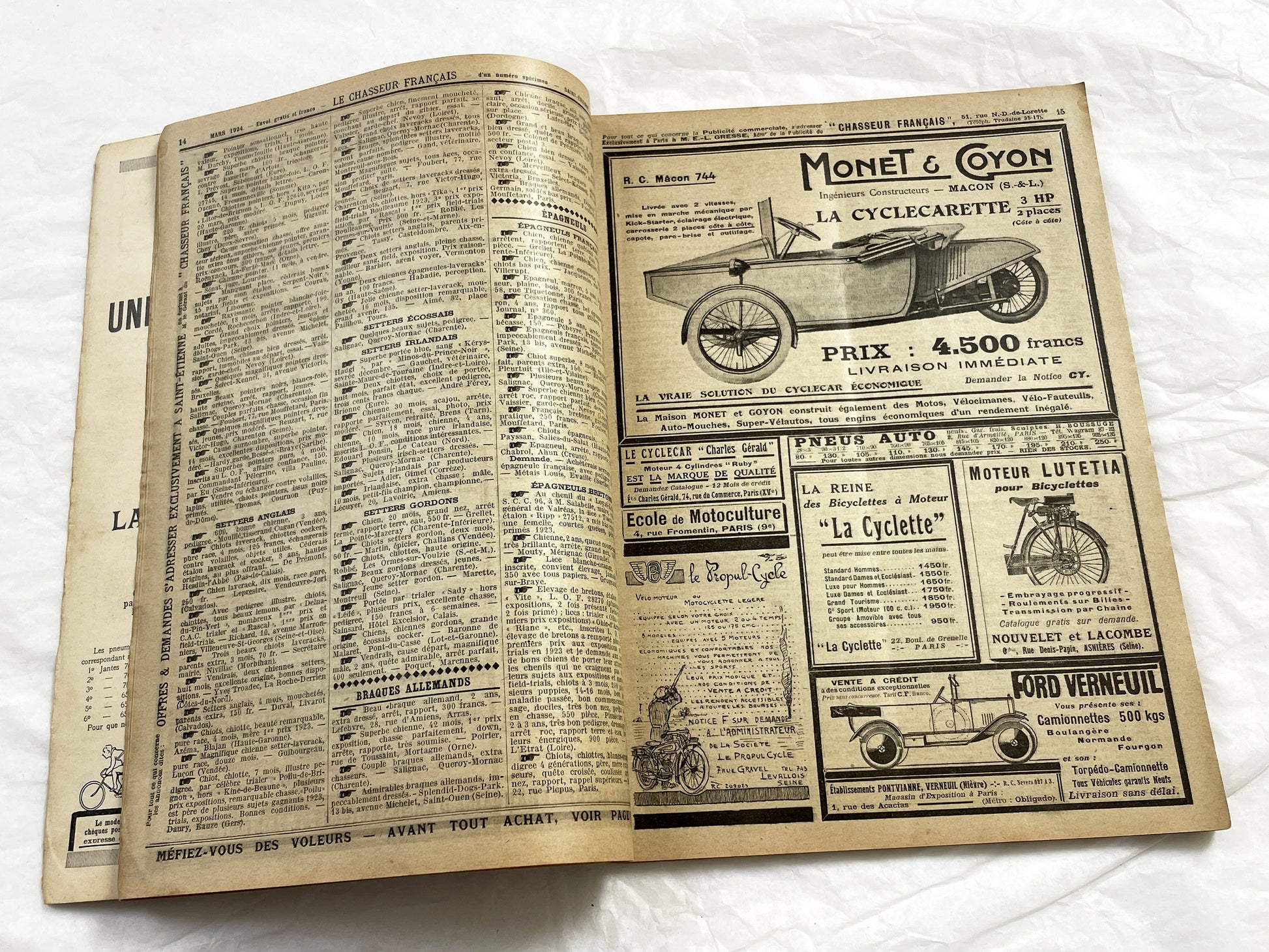1920s – French Magazine - Le Chasseur Français - French vintage illustrated lifestyle & advertising publication