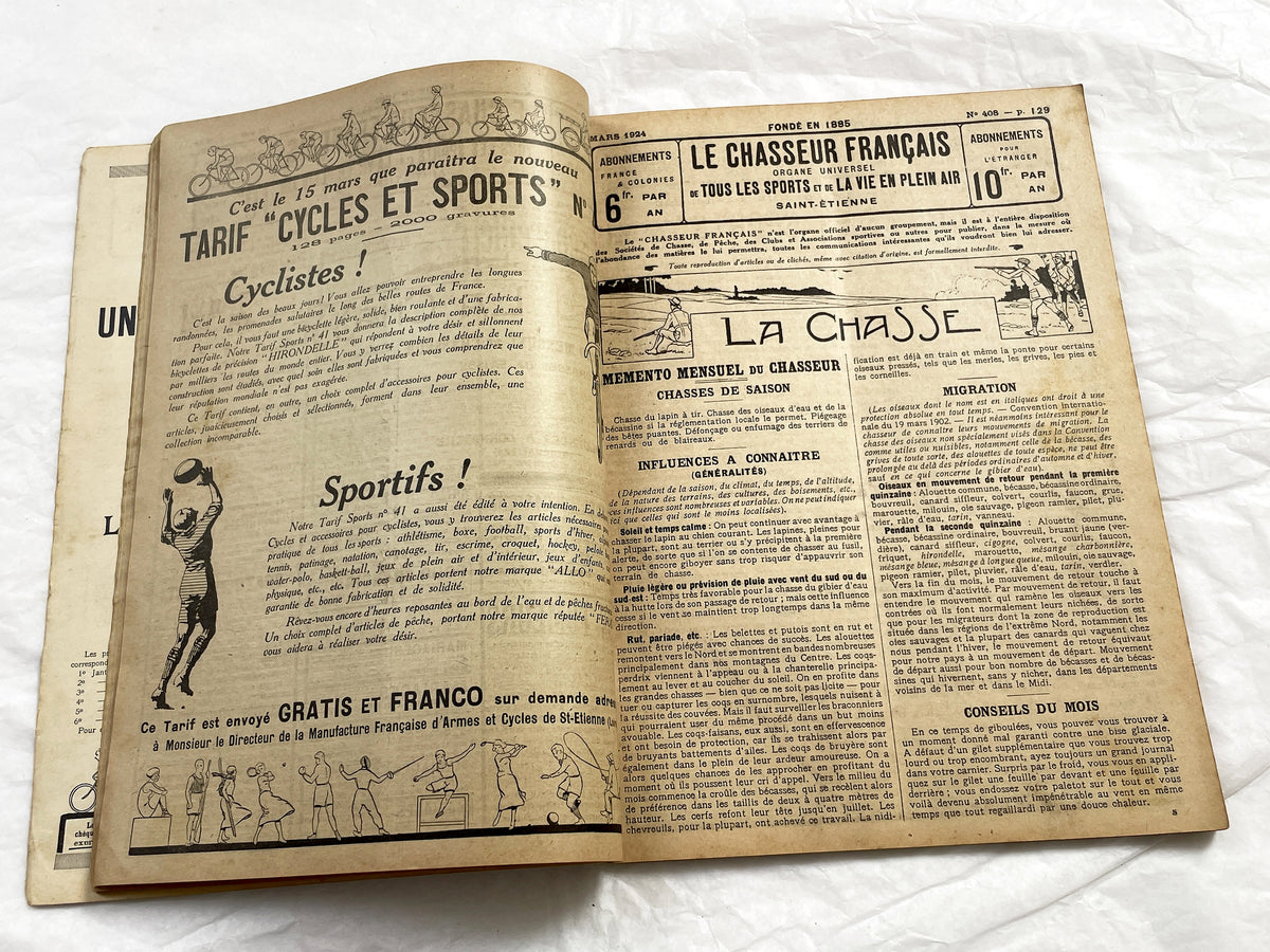 1920s – French Magazine - Le Chasseur Français - French vintage illustrated lifestyle & advertising publication
