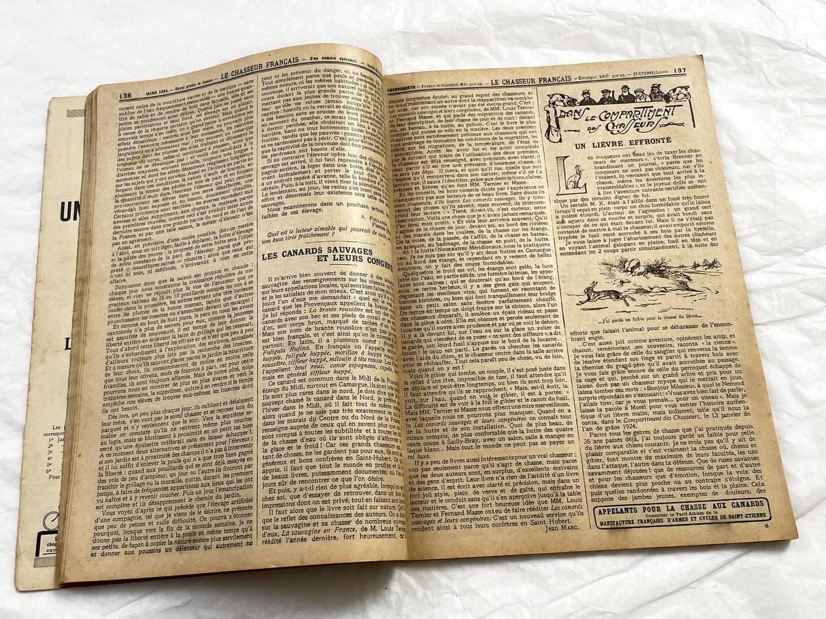 1920s – French Magazine - Le Chasseur Français - French vintage illustrated lifestyle & advertising publication