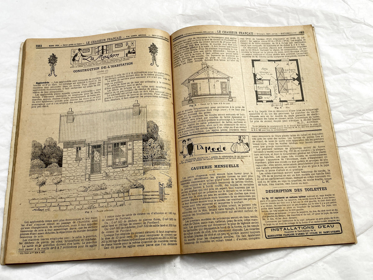 1920s – French Magazine - Le Chasseur Français - French vintage illustrated lifestyle & advertising publication