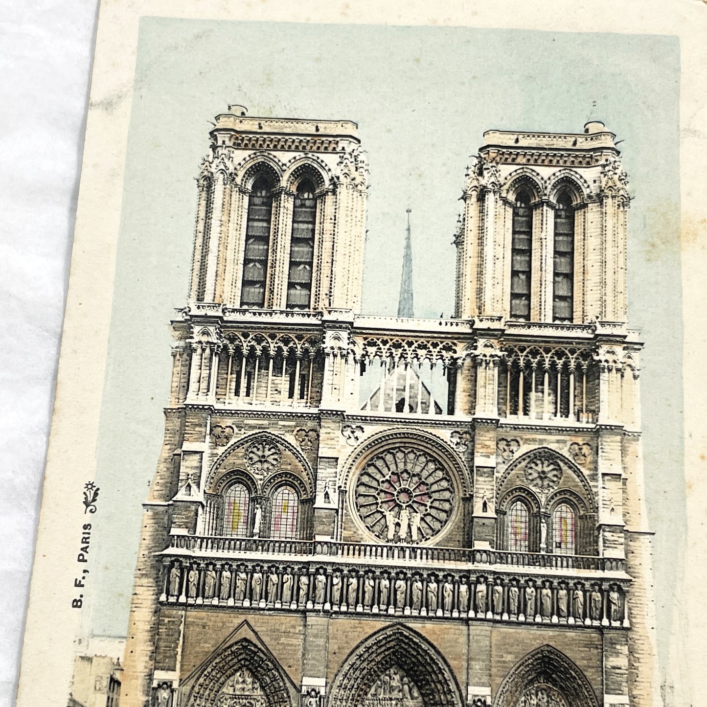 1930s - Paris Notre-Dame Cathedral Facade Vintage Postcard - Historic French Architecture - European Travel Souvenir