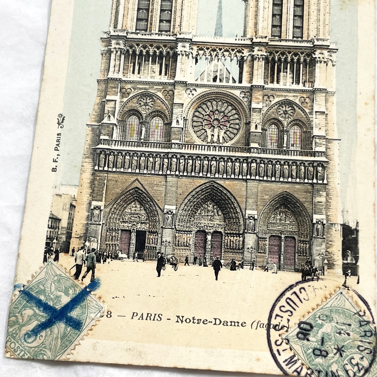 1930s - Paris Notre-Dame Cathedral Facade Vintage Postcard - Historic French Architecture - European Travel Souvenir