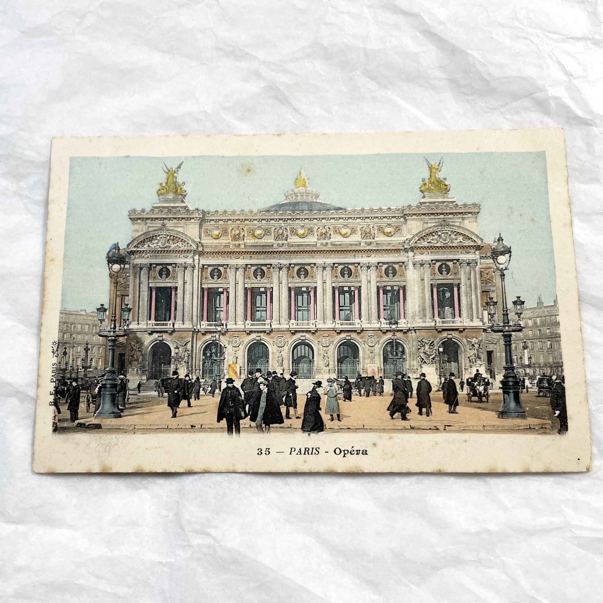 1900s - Vintage Paris Opéra Garnier Postcard - Belle Époque French Architecture Street View - Historic Parisian Landmark