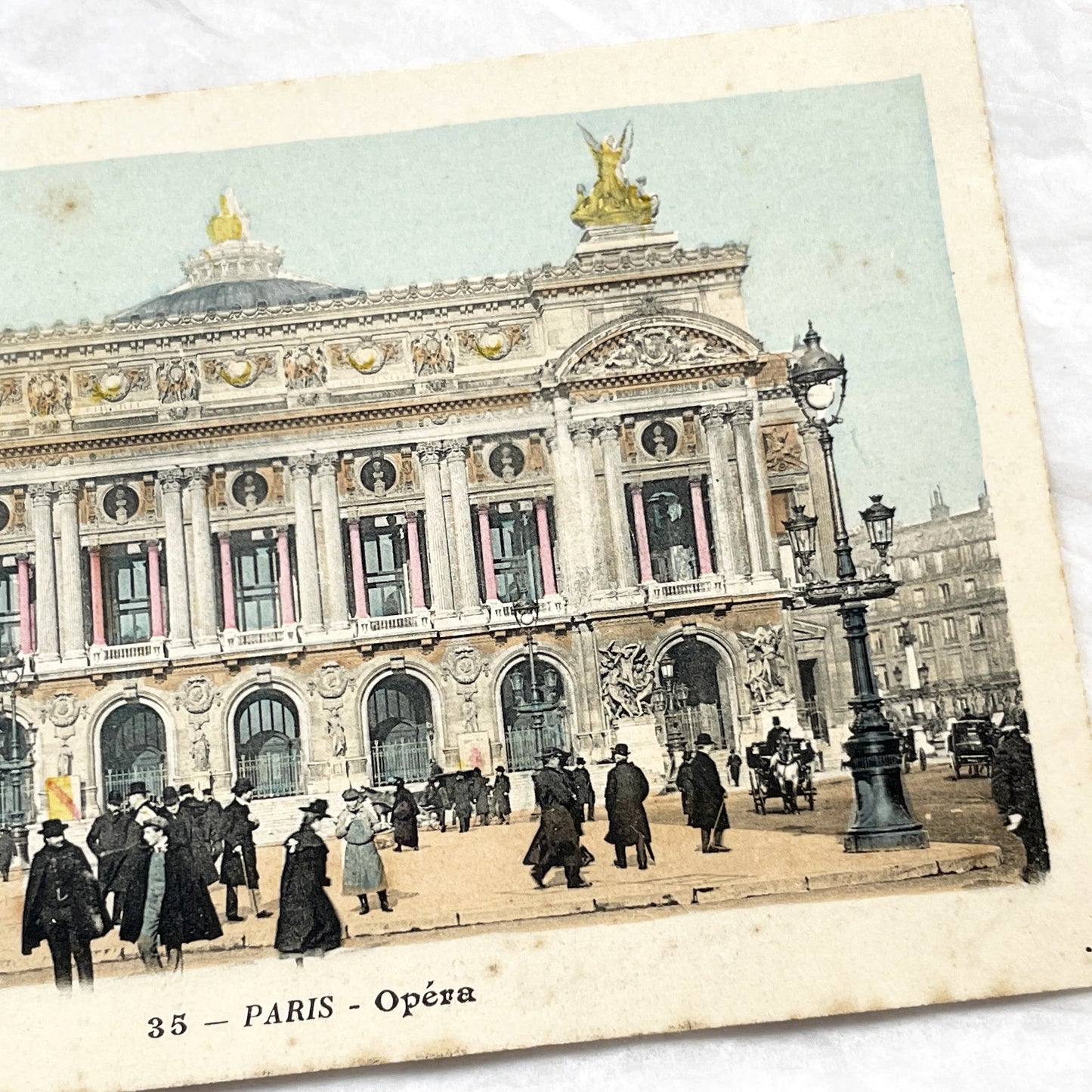 1900s - Vintage Paris Opéra Garnier Postcard - Belle Époque French Architecture Street View - Historic Parisian Landmark