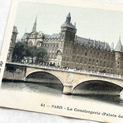 1900s - Vintage Paris Postcard - La Conciergerie - Palais De Justice - Seine River Scene - Historic French Architecture - Collectible