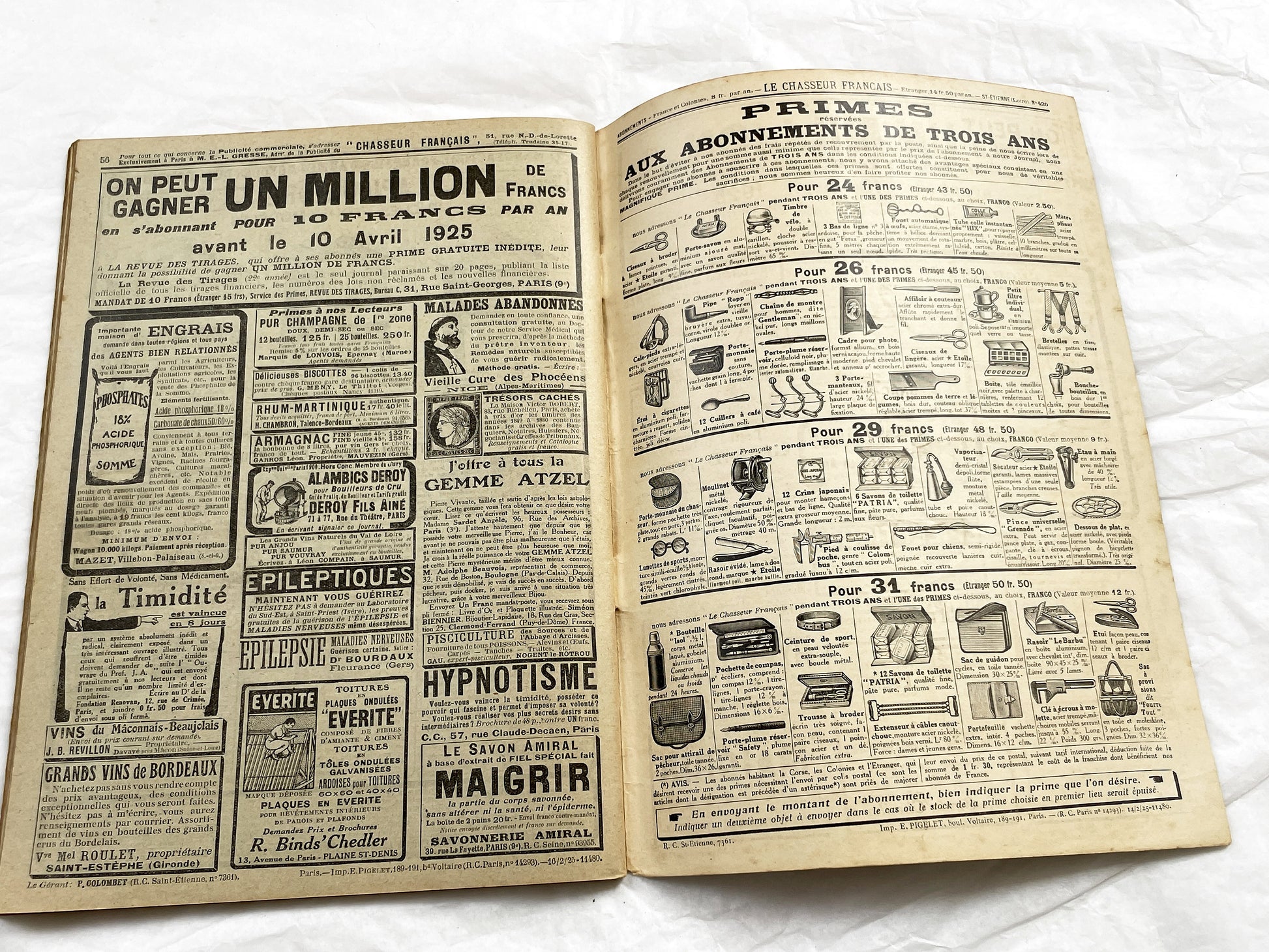 1920s – French Magazine - Le Chasseur Français - French vintage illustrated lifestyle & advertising publication