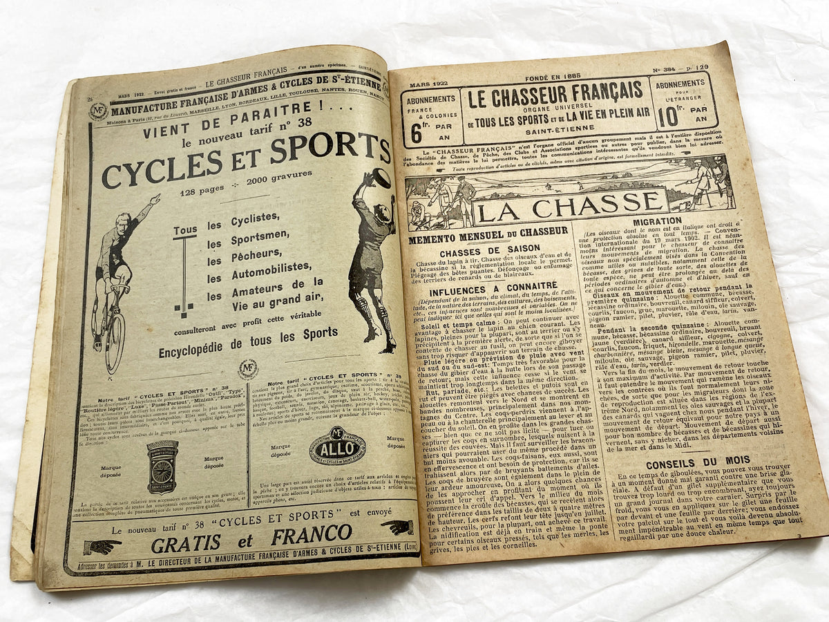 1920s – French Magazine - Le Chasseur Français - French vintage illustrated lifestyle & advertising publication