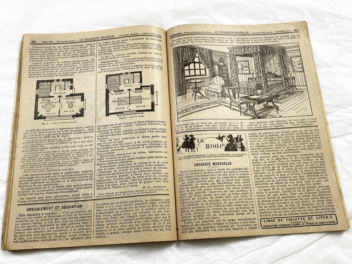 1920s – French Magazine - Le Chasseur Français - French vintage illustrated lifestyle & advertising publication