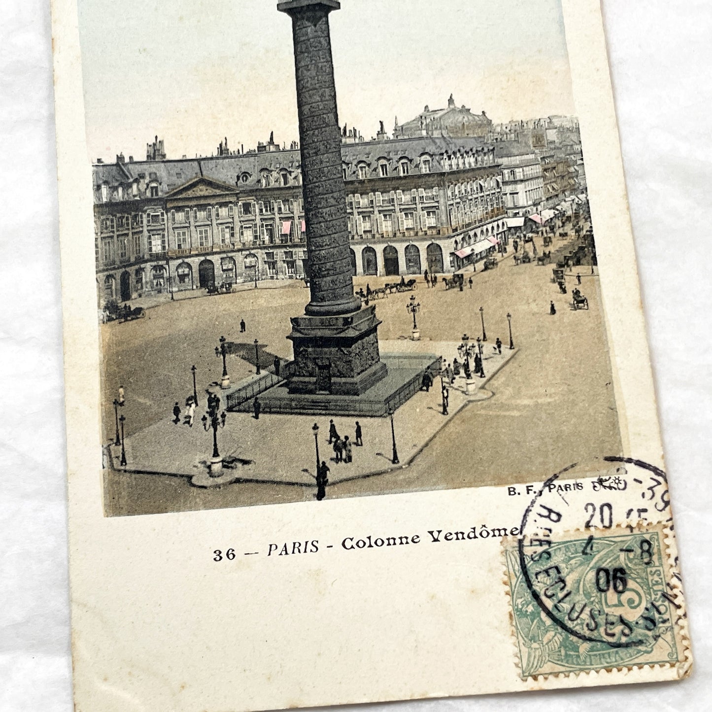 1900s - Vintage Paris Colonne Vendôme Postcard - Historic French Landmark View - Captivating Belle Époque Era Collectible Ephemera