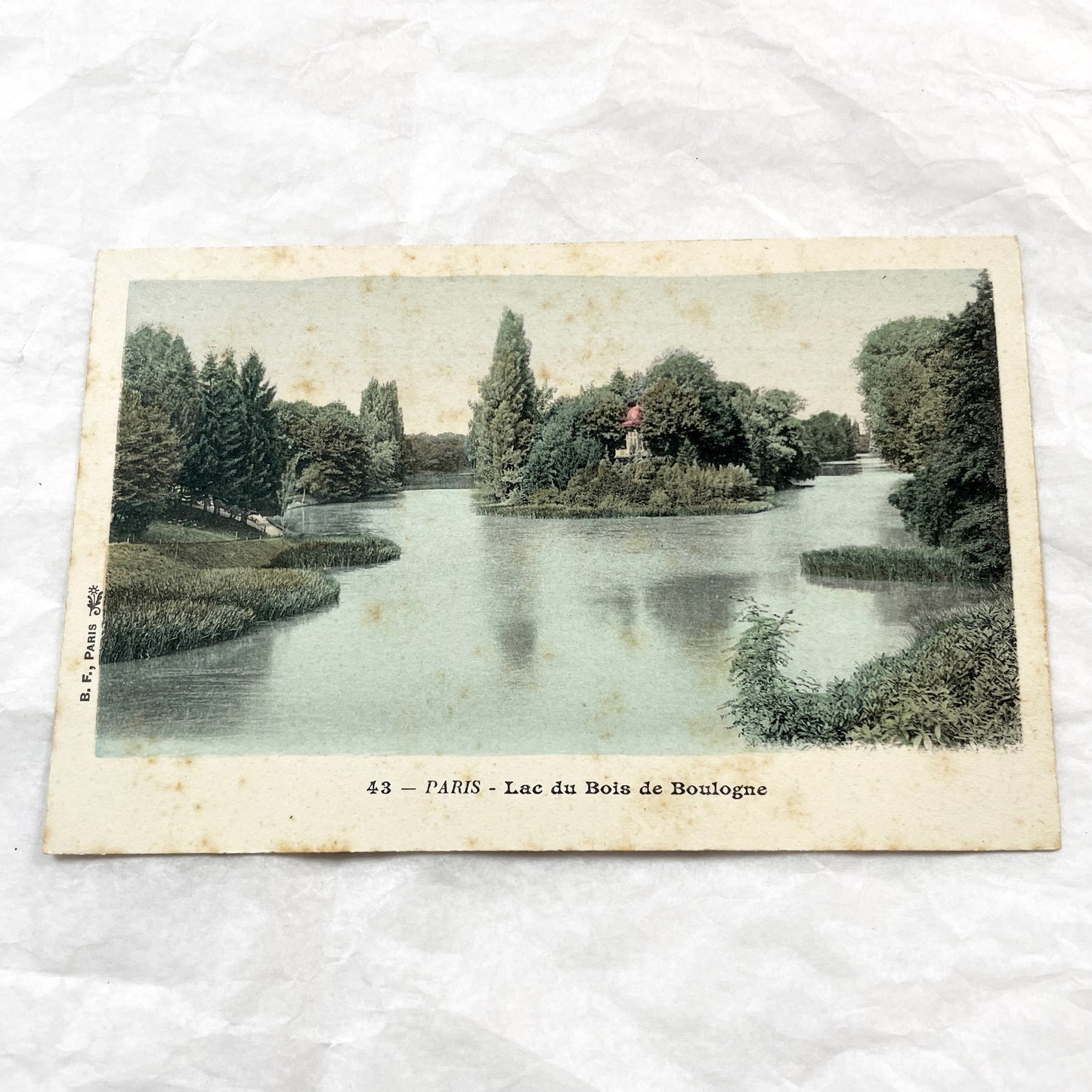 1900s - Paris Bois de Boulogne Lake Vintage Postcard - French Scenery - European Travel Memorabilia - Historic France Collectible