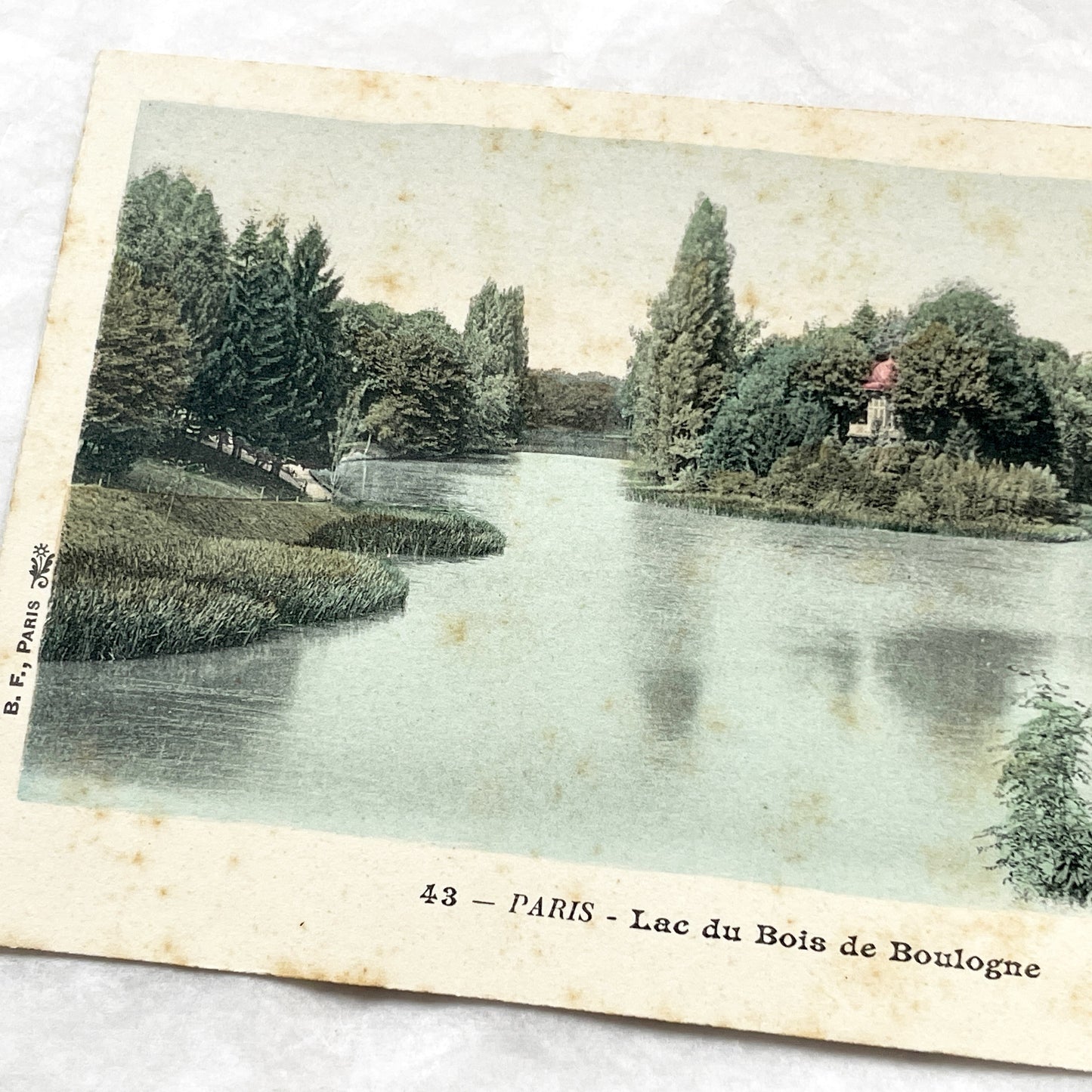 1900s - Paris Bois de Boulogne Lake Vintage Postcard - French Scenery - European Travel Memorabilia - Historic France Collectible