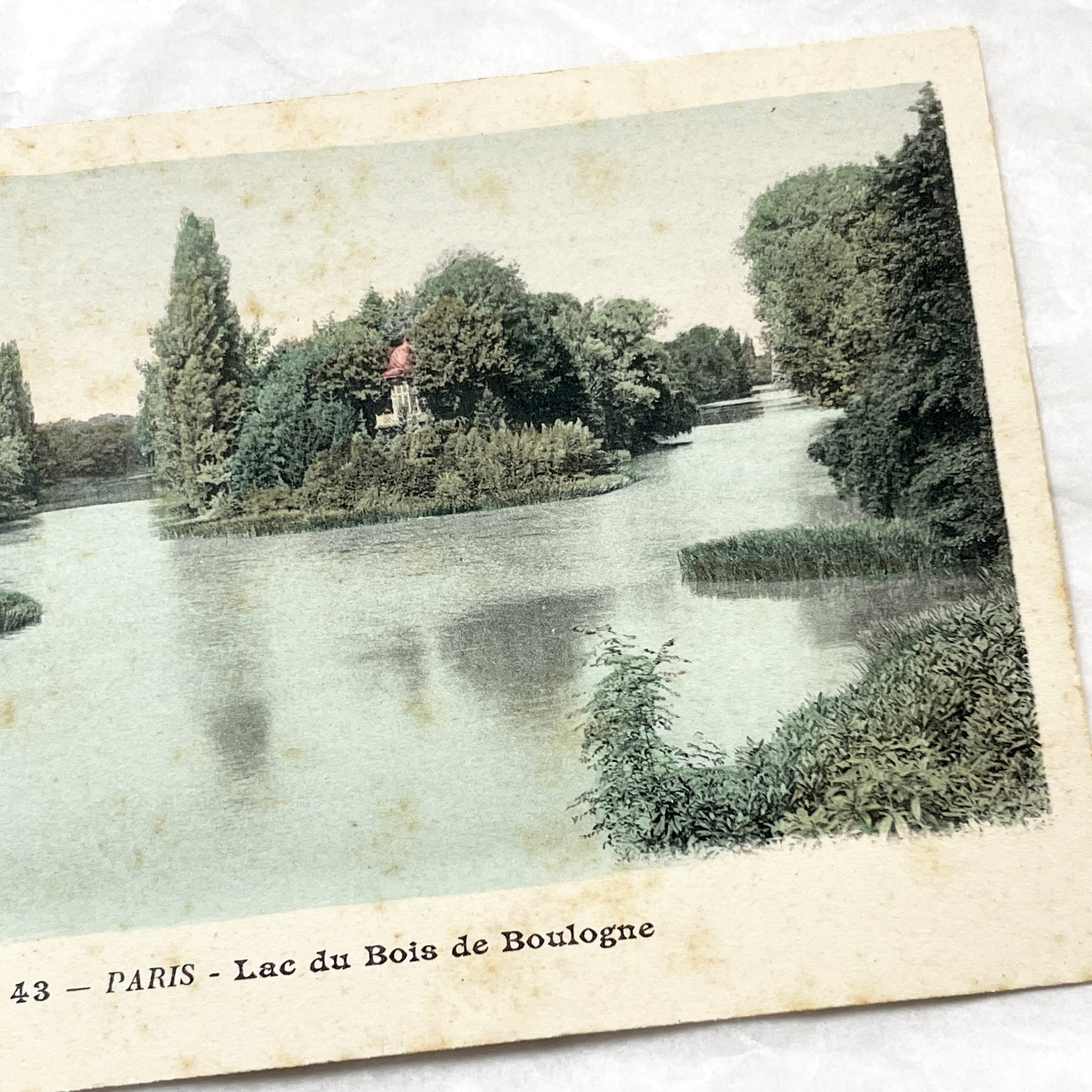 1900s - Paris Bois de Boulogne Lake Vintage Postcard - French Scenery - European Travel Memorabilia - Historic France Collectible