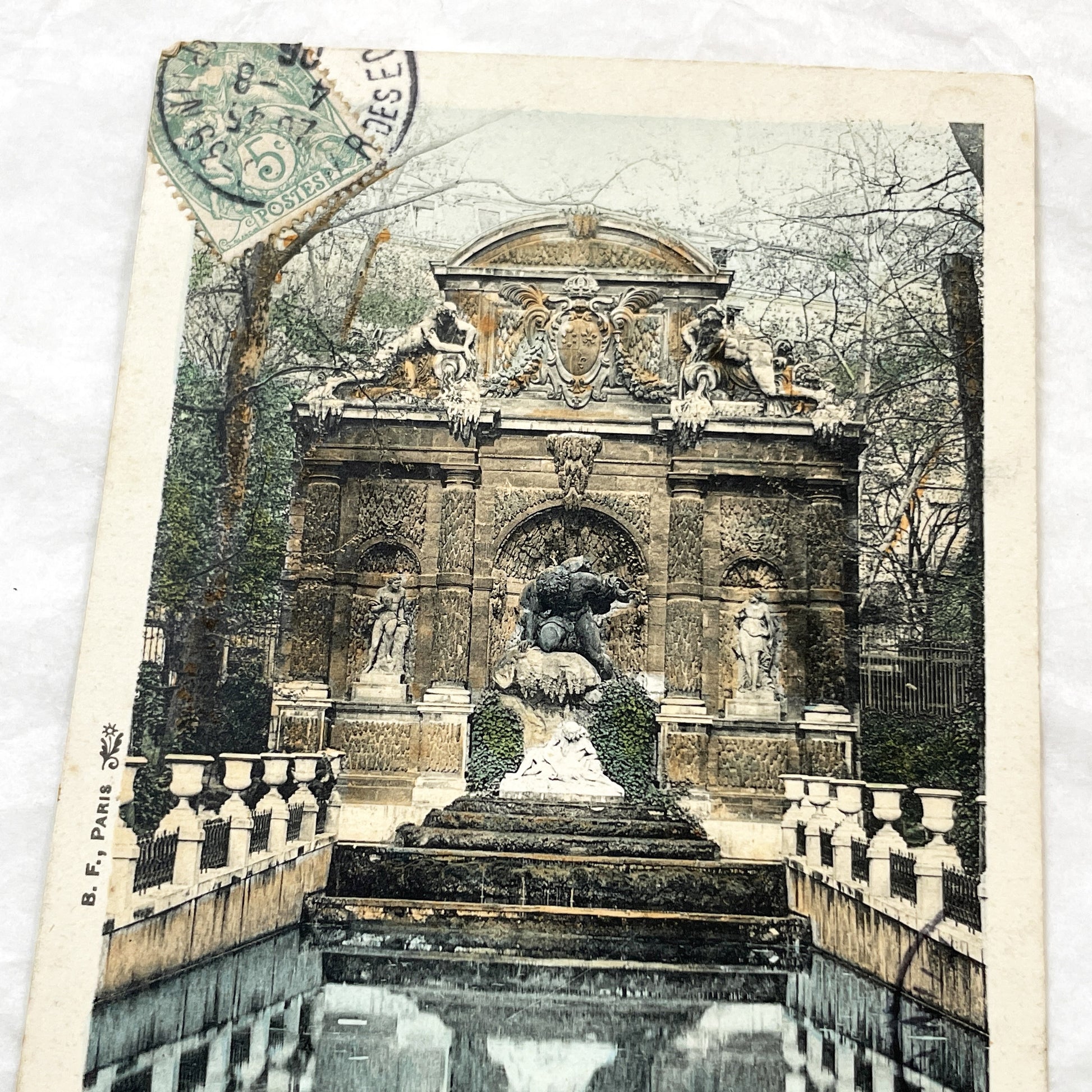 1900s - Vintage Paris Postcard - Fontaine Médicis Luxembourg Garden View - French City Memorabilia - Historic Architecture Collectible Card
