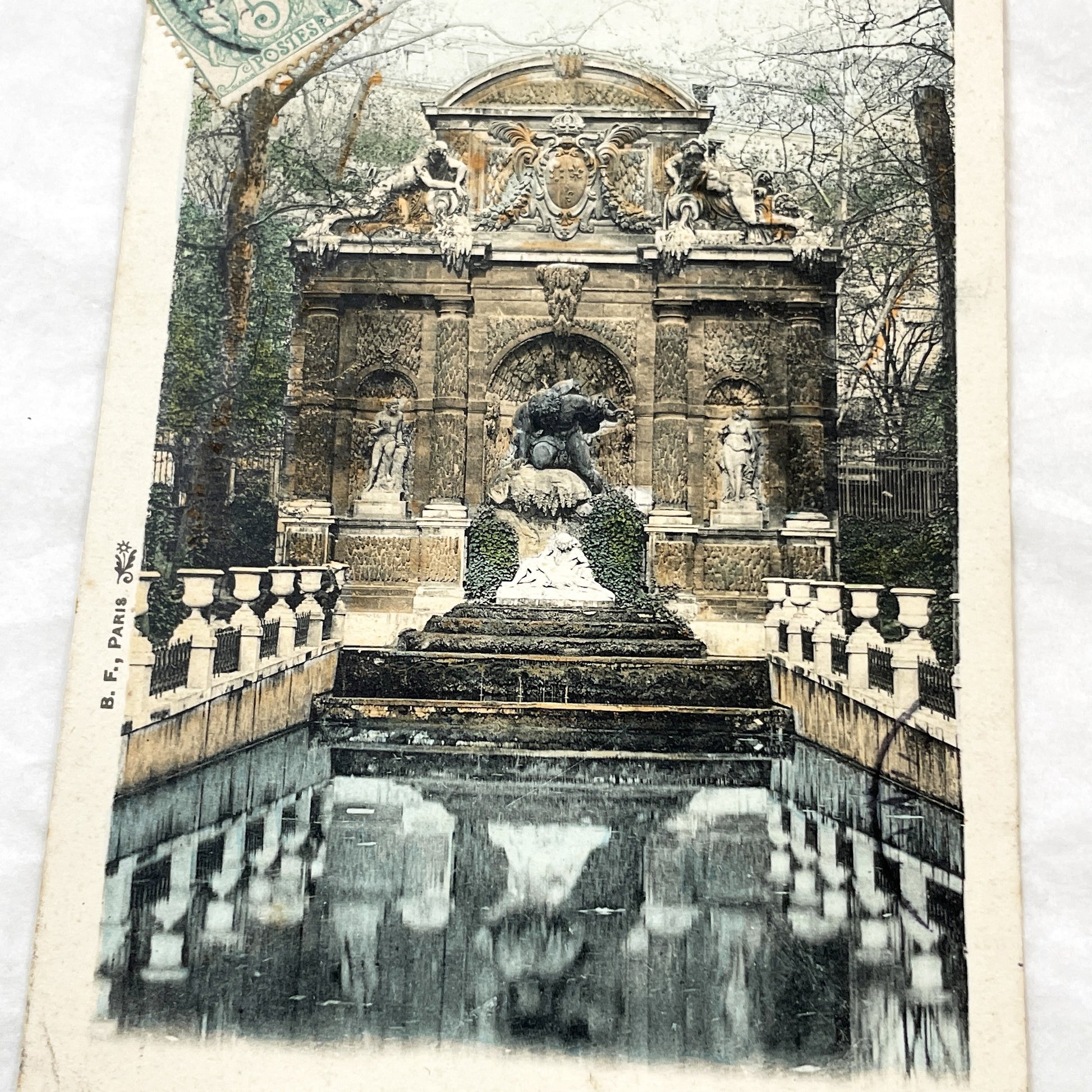 1900s - Vintage Paris Postcard - Fontaine Médicis Luxembourg Garden View - French City Memorabilia - Historic Architecture Collectible Card