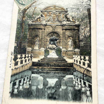 1900s - Vintage Paris Postcard - Fontaine Médicis Luxembourg Garden View - French City Memorabilia - Historic Architecture Collectible Card