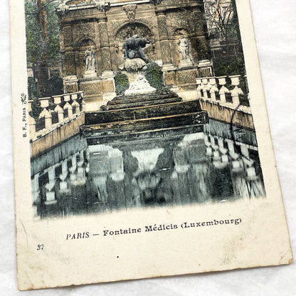 1900s - Vintage Paris Postcard - Fontaine Médicis Luxembourg Garden View - French City Memorabilia - Historic Architecture Collectible Card