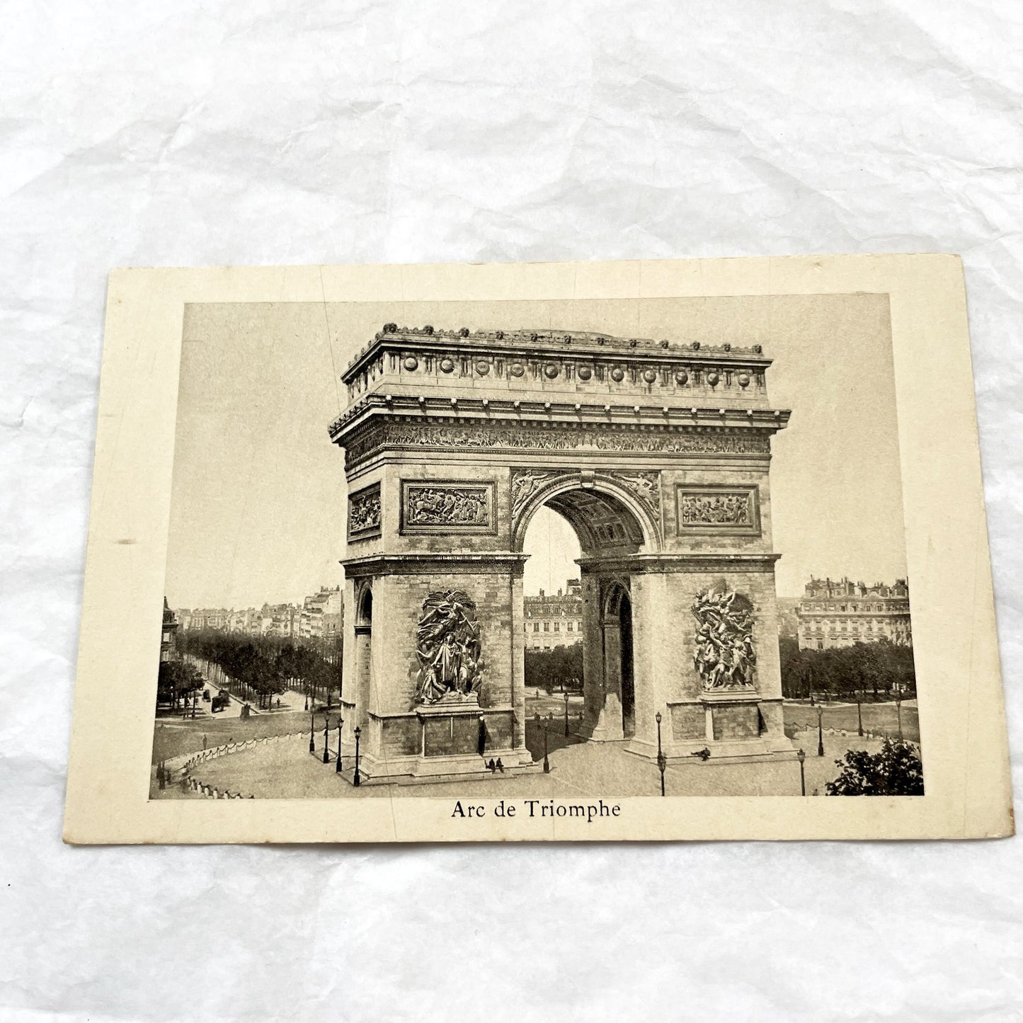 1910s - Vintage Paris Postcard - Historic Arc De Triomphe View - French Landmark Collectible - Sepia Tone Architecture Souvenir