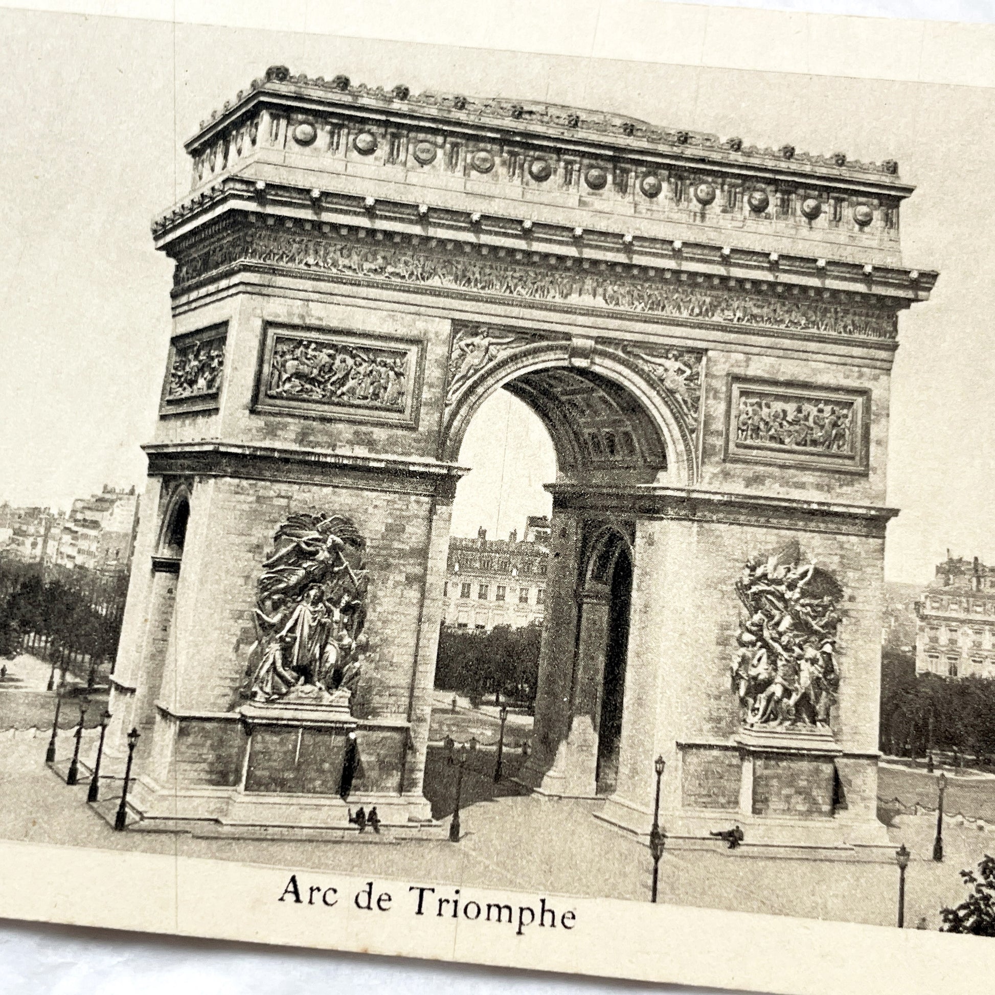 1910s - Vintage Paris Postcard - Historic Arc De Triomphe View - French Landmark Collectible - Sepia Tone Architecture Souvenir