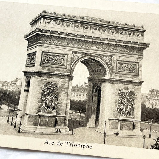 1910s - Vintage Paris Postcard - Historic Arc De Triomphe View - French Landmark Collectible - Sepia Tone Architecture Souvenir