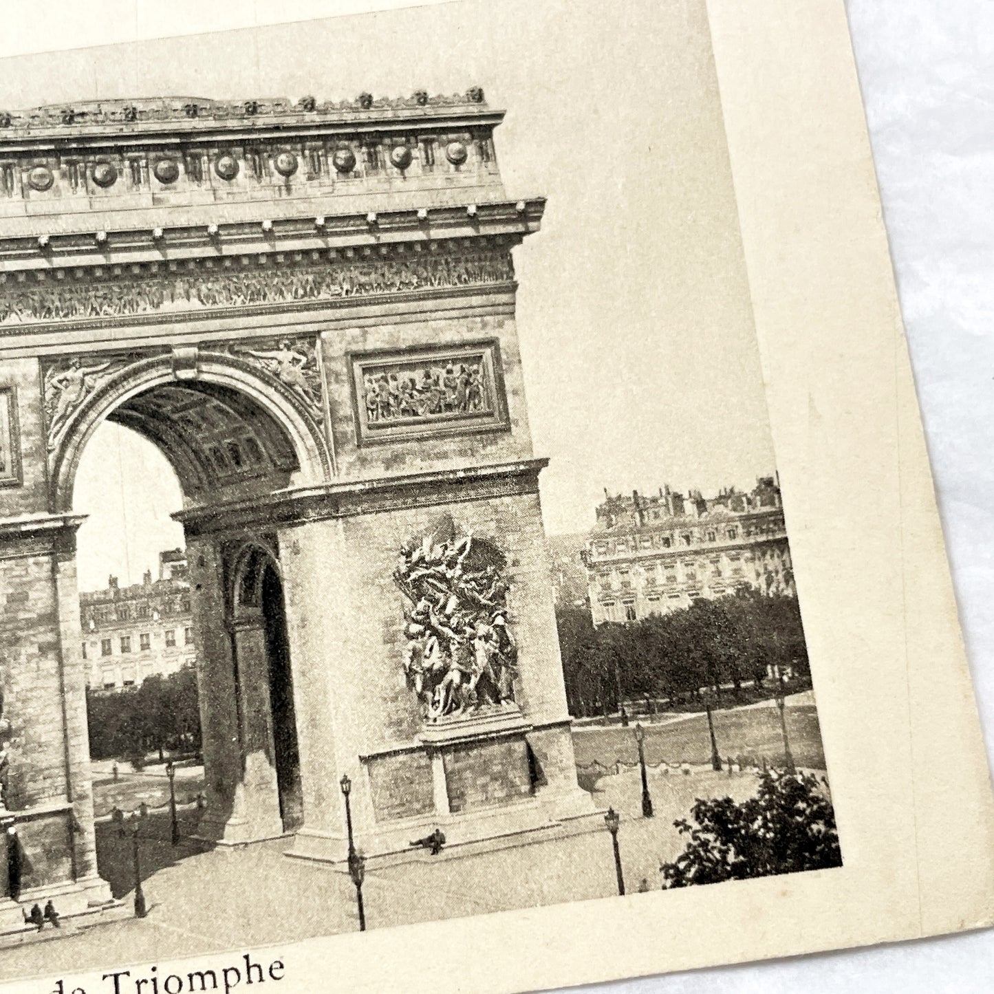 1910s - Vintage Paris Postcard - Historic Arc De Triomphe View - French Landmark Collectible - Sepia Tone Architecture Souvenir