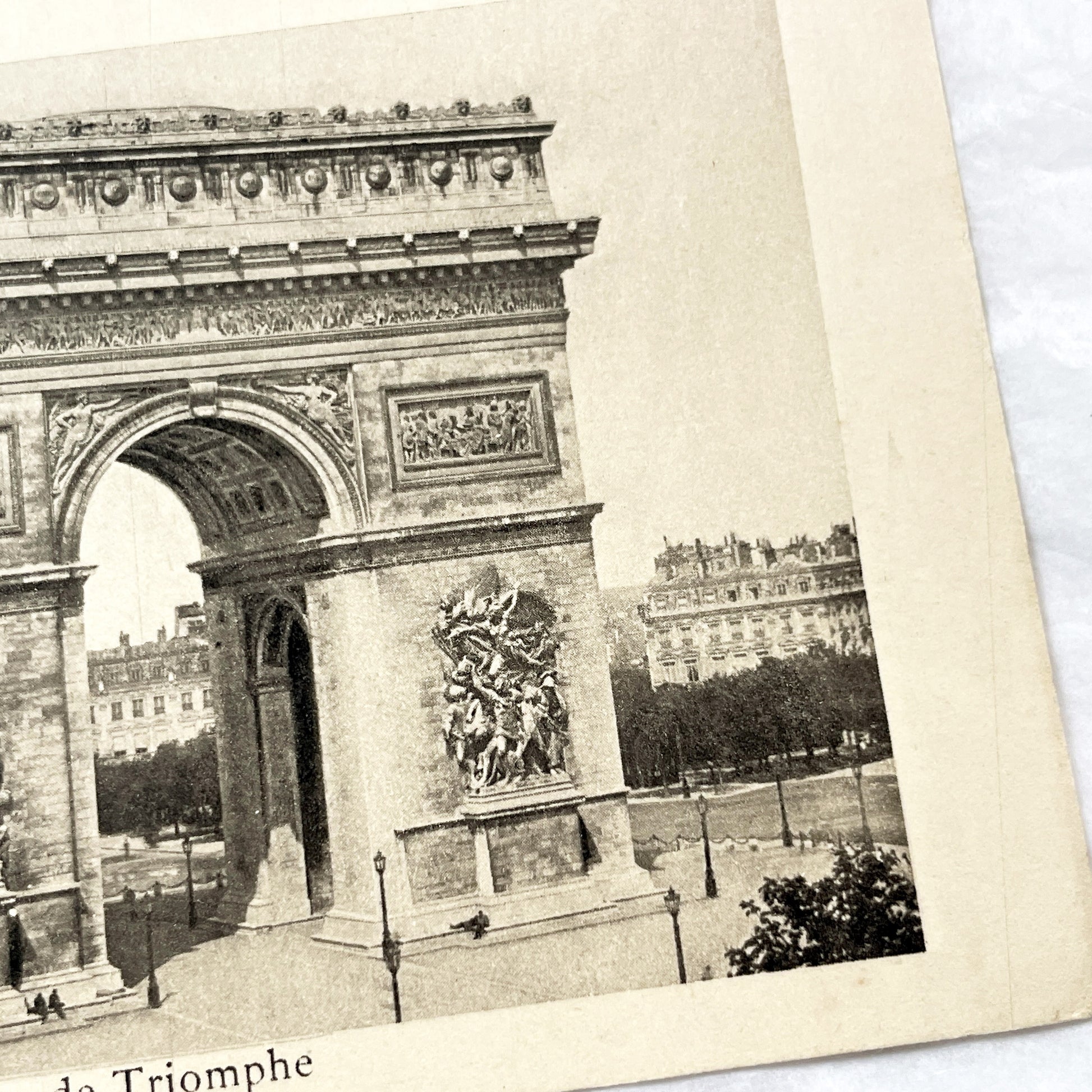 1910s - Vintage Paris Postcard - Historic Arc De Triomphe View - French Landmark Collectible - Sepia Tone Architecture Souvenir
