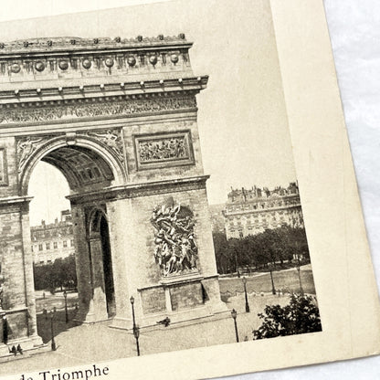 1910s - Vintage Paris Postcard - Historic Arc De Triomphe View - French Landmark Collectible - Sepia Tone Architecture Souvenir