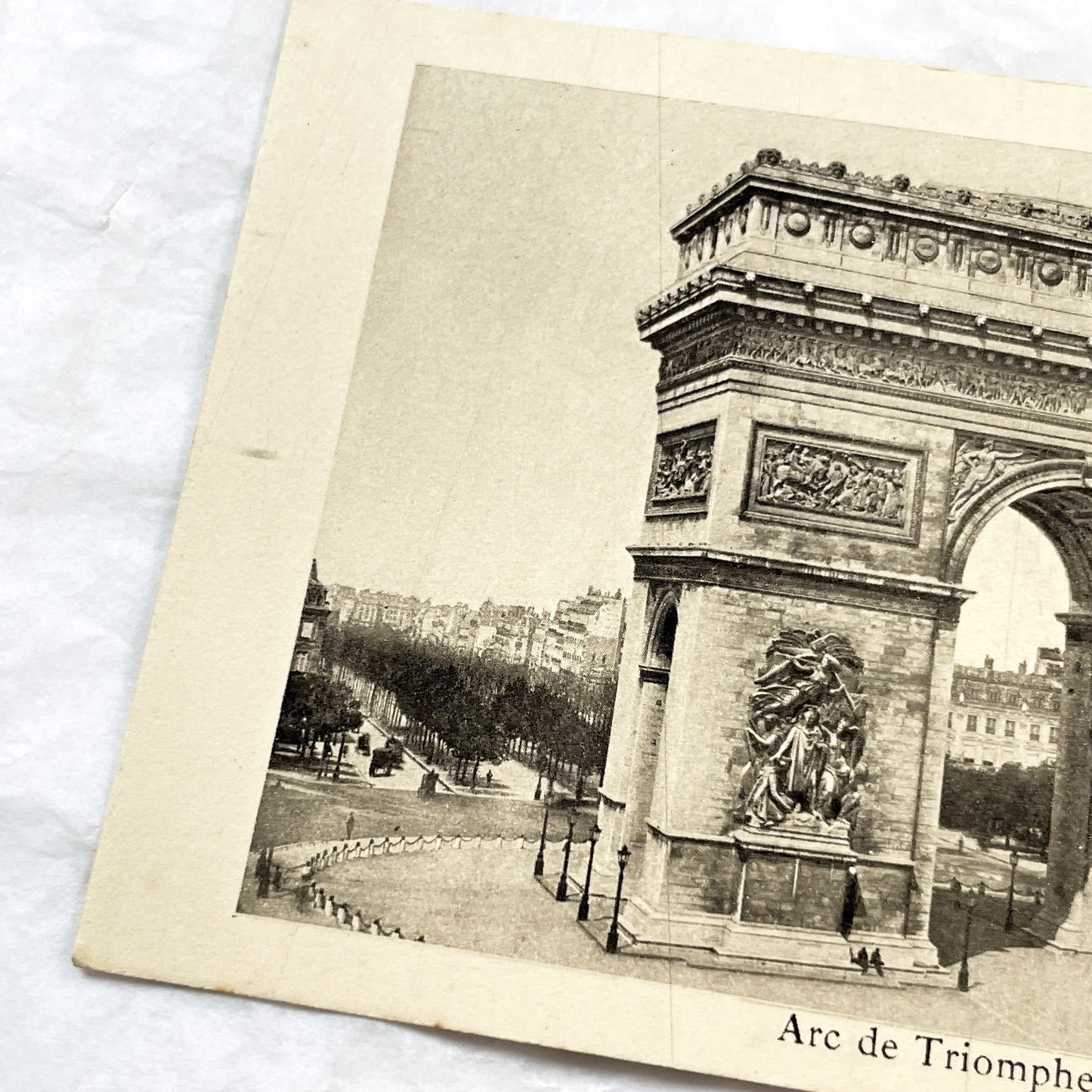 1910s - Vintage Paris Postcard - Historic Arc De Triomphe View - French Landmark Collectible - Sepia Tone Architecture Souvenir