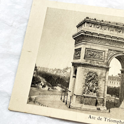 1910s - Vintage Paris Postcard - Historic Arc De Triomphe View - French Landmark Collectible - Sepia Tone Architecture Souvenir