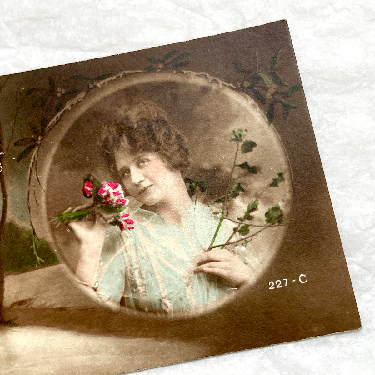1910s - Antique French Postcard - Happy New Year Woman Portrait