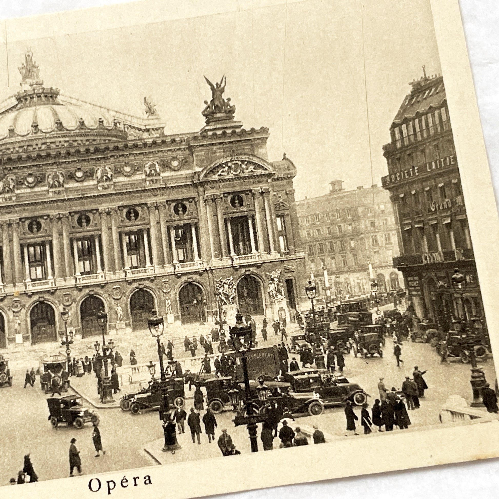 1910s - Paris Opéra Garnier Vintage Postcard-Historic French Architecture Ephemera-Bustling City Street Scene Collectible Landmark