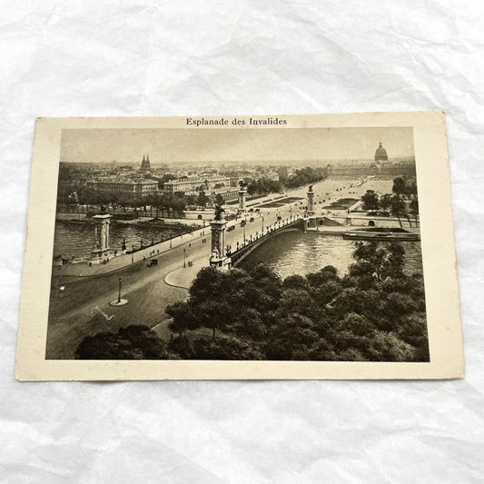 1910s - Vintage Paris Postcard - Esplanade Des Invalides View With Pont Alexandre III - Historical French Landmark Collectible