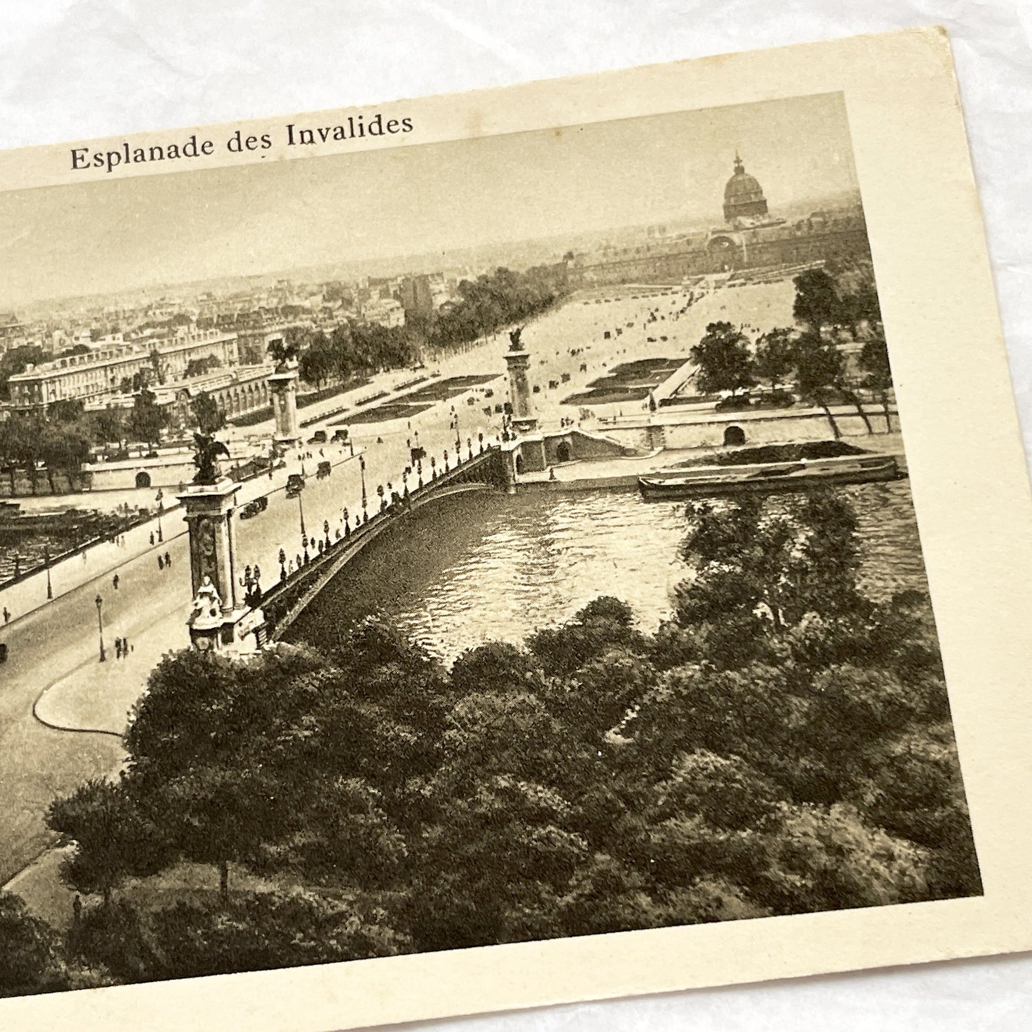 1910s - Vintage Paris Postcard - Esplanade Des Invalides View With Pont Alexandre III - Historical French Landmark Collectible